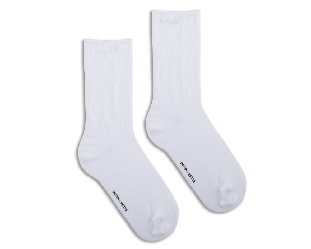 [SAPPUN x VOTTA] Solid Basic Socks - White