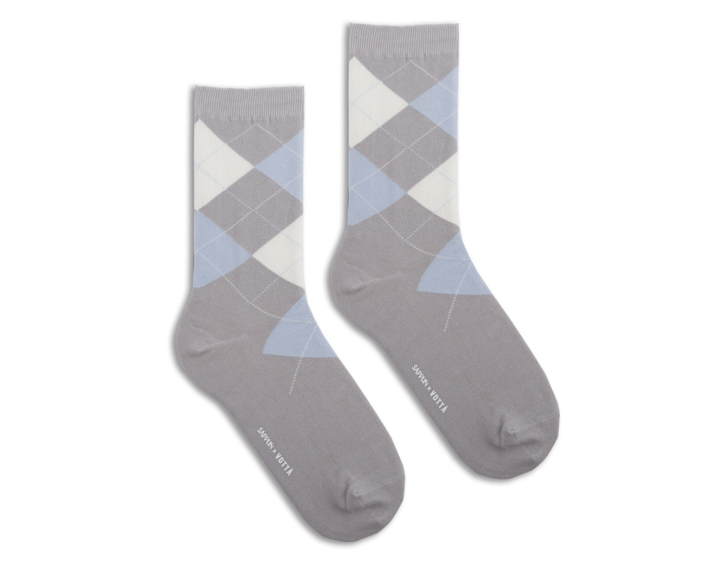 [SAPPUN x VOTTA] Argyle Socks - Light Gray