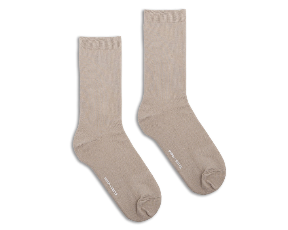 [SAPPUN x VOTTA] Solid Basic Socks - Dark Beige