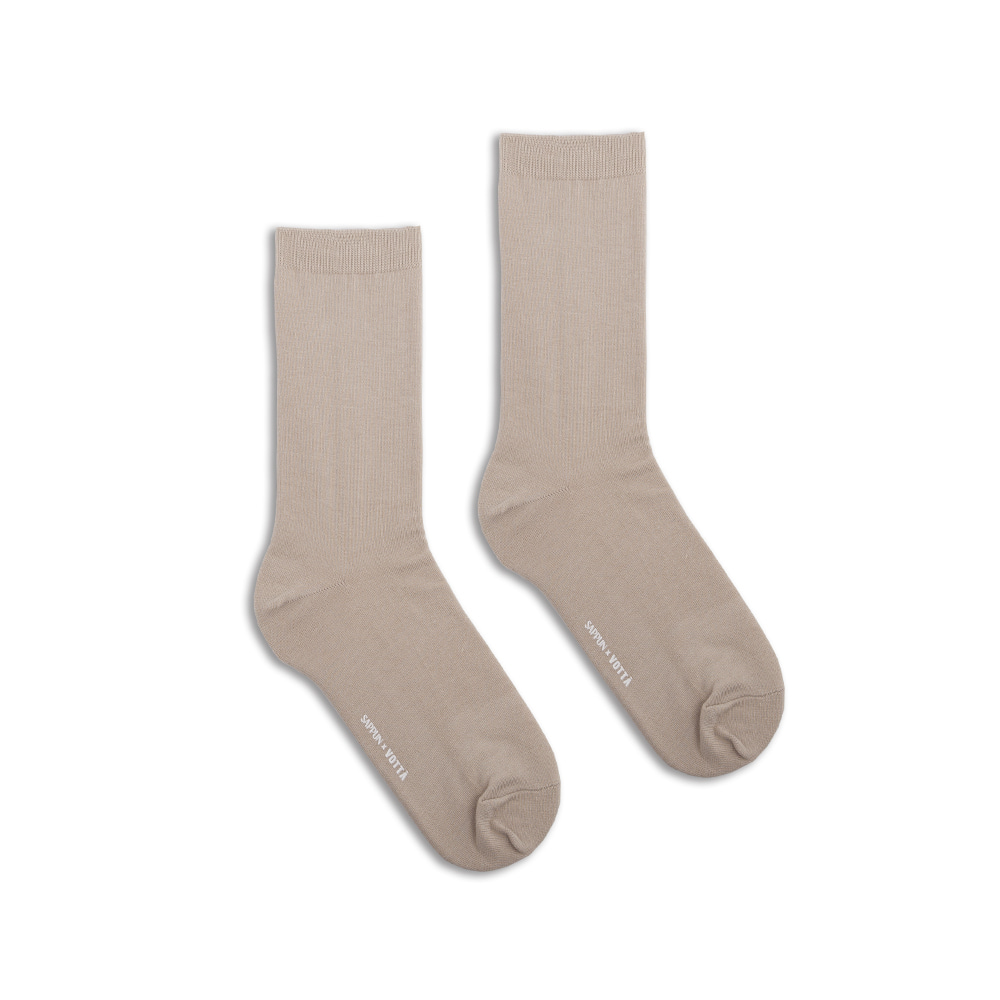 [SAPPUN x VOTTA] Solid Basic Socks - Dark Beige