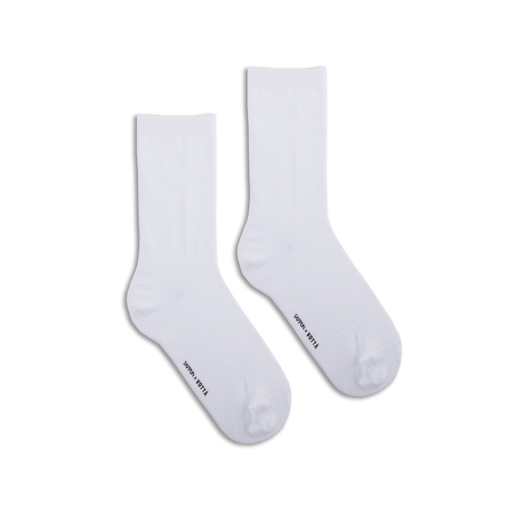 [SAPPUN x VOTTA] Solid Basic Socks - White